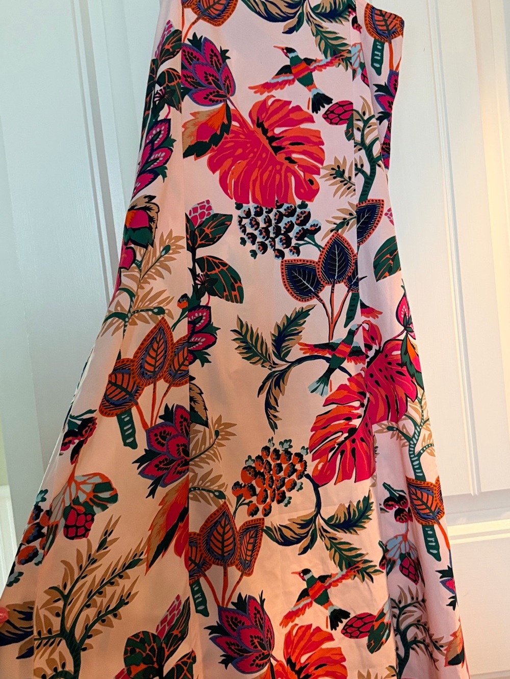 Floral Tropical Print Maxi Dress in Pink